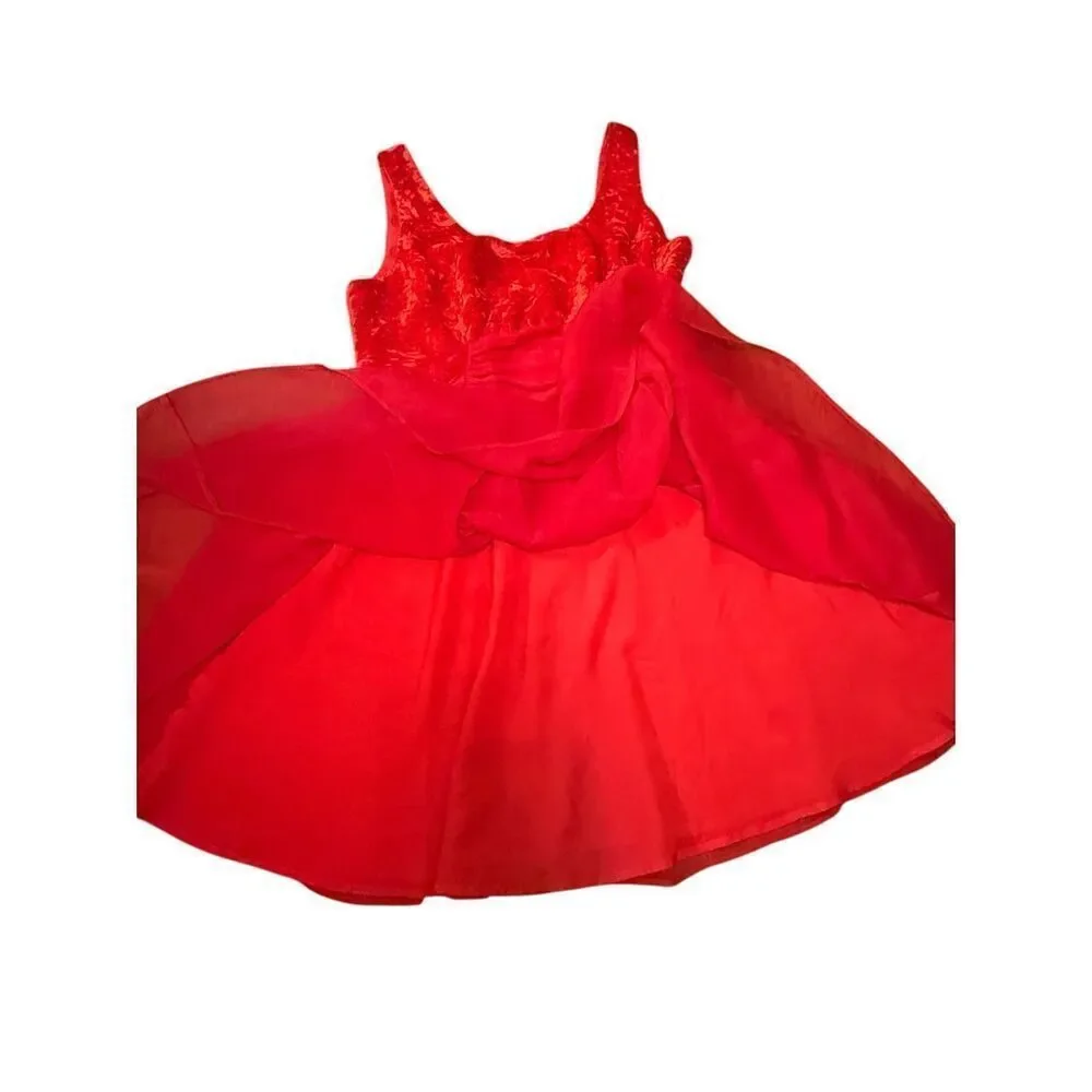 Free People Vibrant Red Crushed‎ Velvet Party Mini Baby Doll Dress Sz 8